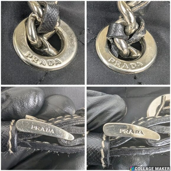 Authentic PRADA Tessuto Nylon Chain Medium Black Shoulder Bag Made in Italy - Picture 4 of 15